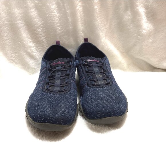 Skechers Womens Relaxed Fit Memory Foam Slip-On Shoes Navy Size 9.5 Comfortable - Picture 3 of 7